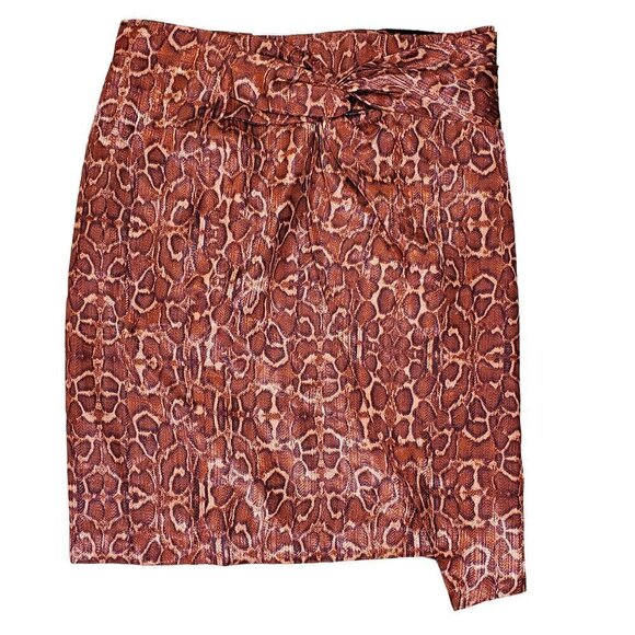 INC Womens‎ 10 Snake Print Mini Asymmetrical Skirt Lined Faux Wrap Chic NWT - Picture 1 of 10